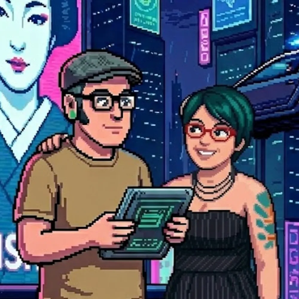8bit picture of John and wife Erika